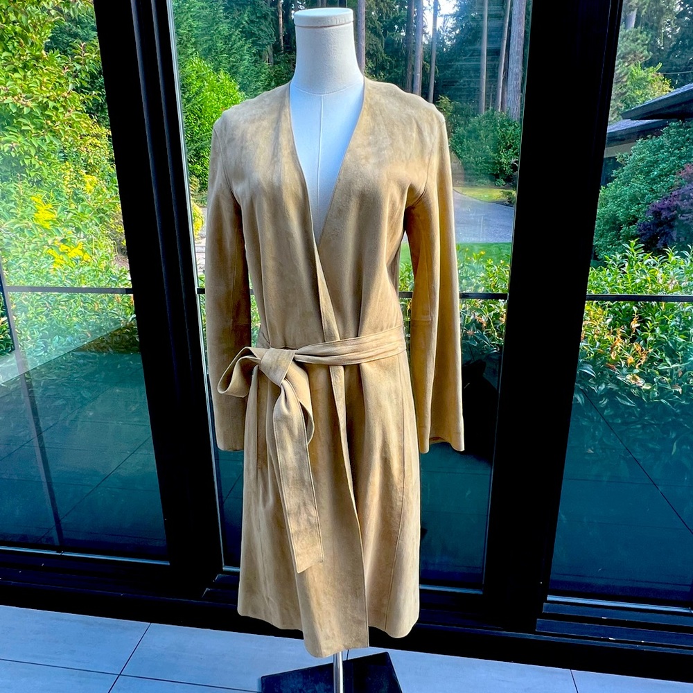 Camel Suede Vince Belted Duster